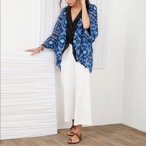 Karen Kane Wide Leg Pull On Pants White Off White Size Large